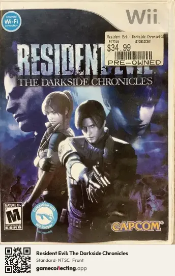 Resident Evil: The Darkside Chronicles Nintendo Wii, NTSC box front
