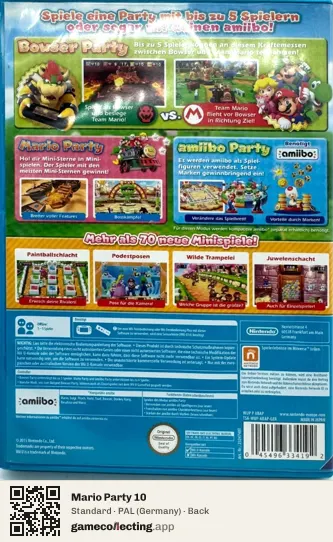 Mario Party 10 Nintendo Wii U, Germany box back