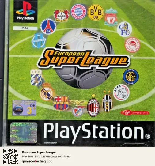 European Super League PlayStation, United Kingdom box front