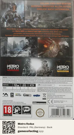 Metro Redux Nintendo Switch, Germany box back