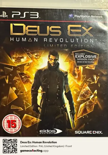 Deus Ex: Human Revolution PlayStation 3, United Kingdom box front