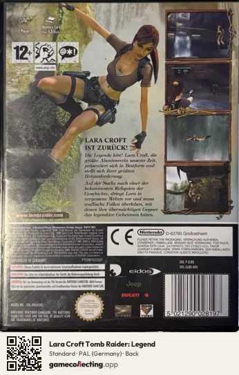 Lara Croft Tomb Raider: Legend Nintendo GameCube, Germany box back