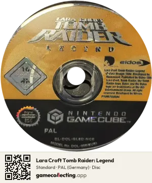 Lara Croft Tomb Raider: Legend Nintendo GameCube, PAL disc