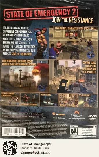 State of Emergency 2 PlayStation 2, NTSC box back