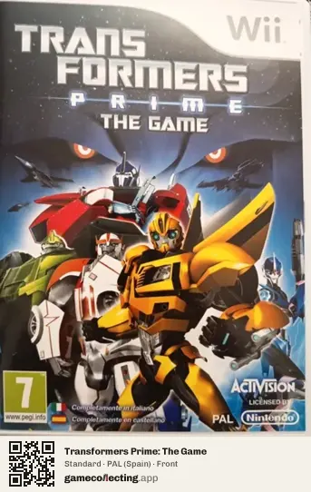 Transformers Prime: The Game Nintendo Wii, Spain box front
