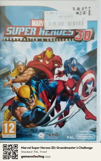 Marvel Super Heroes 3D: Grandmaster's Challenge Nintendo Wii, PAL box front
