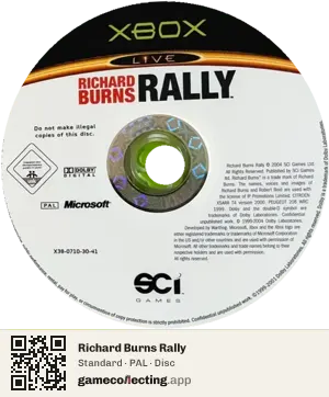 Richard Burns Rally Xbox, PAL disc