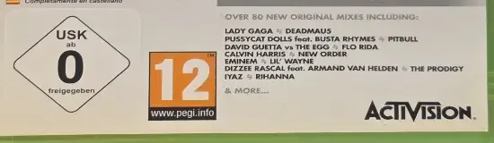 DJ Hero 2, the USK square on its front