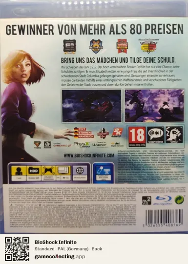BioShock Infinite PlayStation 3, Germany box back