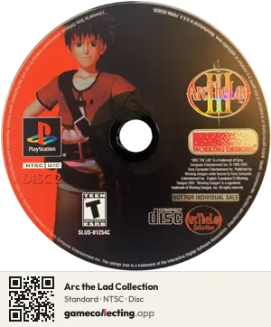 Arc the Lad Collection PlayStation, NTSC disc