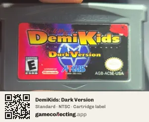DemiKids: Dark Version Game Boy Advance, NTSC cartridge label