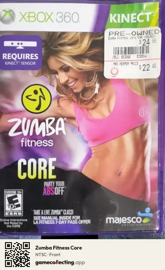 Zumba Fitness Core Xbox 360, NTSC box front