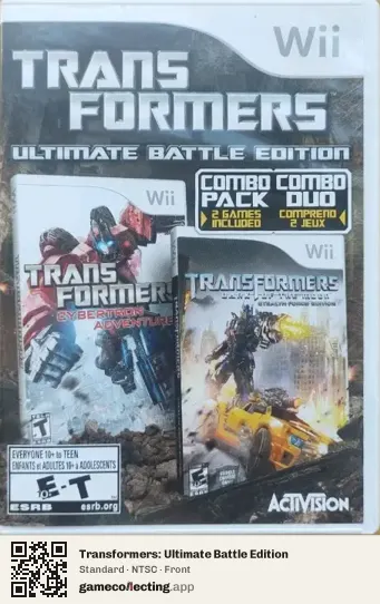 Transformers: Ultimate Battle Edition Nintendo Wii, NTSC box front