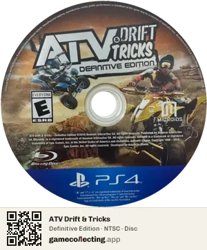 ATV Drift & Tricks PlayStation 4, NTSC disc