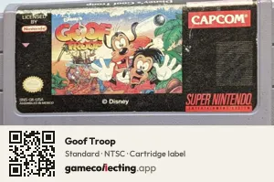 Goof Troop Super Nintendo Entertainment System, NTSC cartridge label
