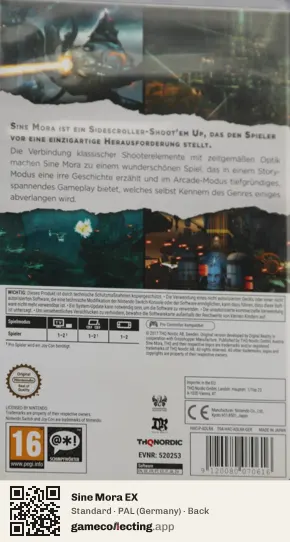 Sine Mora EX Nintendo Switch, Germany box back