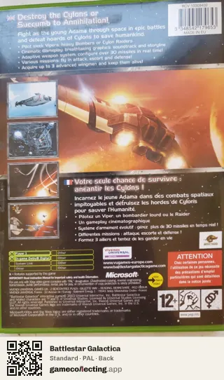 Battlestar Galactica Xbox, PAL box back
