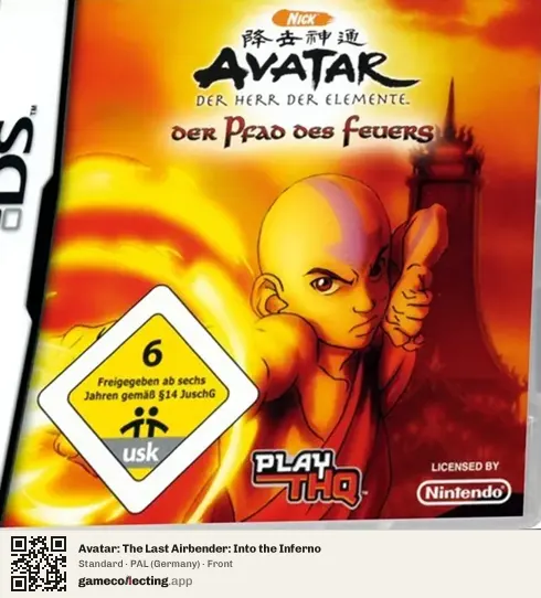 Avatar: The Last Airbender: Into the Inferno Nintendo DS, Germany box front