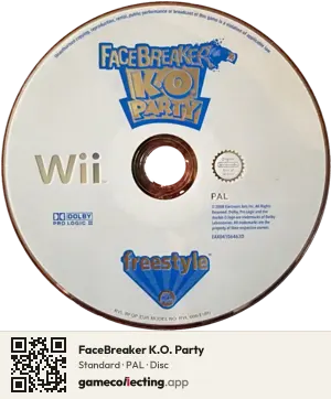 FaceBreaker K.O. Party Nintendo Wii, PAL disc