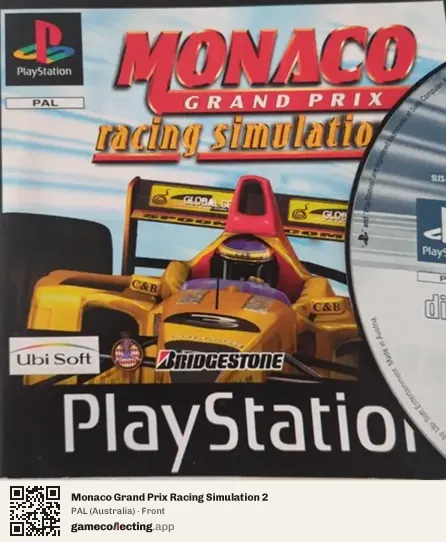 Monaco Grand Prix Racing Simulation 2 PlayStation, Australia box front