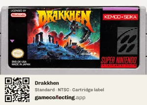 Drakkhen Super Nintendo Entertainment System, NTSC cartridge label