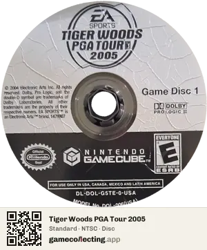 Tiger Woods PGA Tour 2005 Nintendo GameCube, NTSC disc