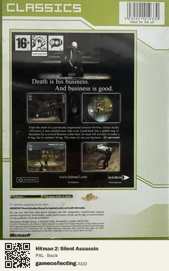 Hitman 2: Silent Assassin Xbox, PAL box back