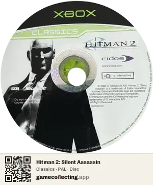 Hitman 2: Silent Assassin Xbox, PAL disc