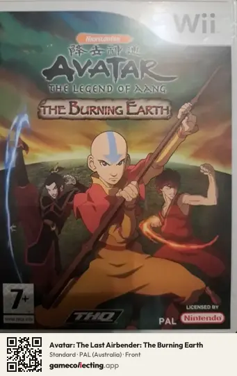 Avatar: The Last Airbender: The Burning Earth Nintendo Wii, Australia box front