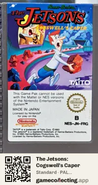 The Jetsons: Cogswell's Caper Nintendo Entertainment System, PAL cartridge label