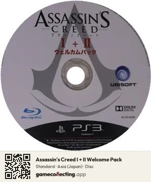Assassin's Creed I + II Welcome Pack PlayStation 3, Asia disc