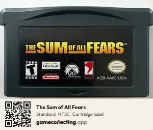 The Sum of All Fears Game Boy Advance, NTSC cartridge label