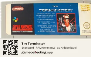 The Terminator Super Nintendo Entertainment System, PAL cartridge label