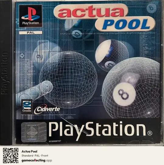 Actua Pool PlayStation, PAL box front