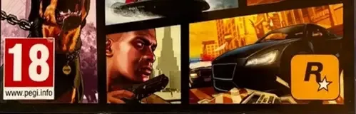 Grand Theft Auto V, the USK square on its front