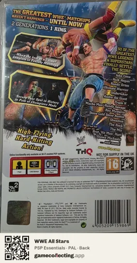 WWE All Stars PlayStation Portable, PAL box back