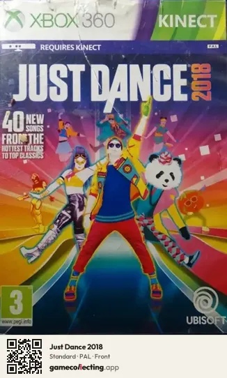 Just Dance 2018 Xbox 360, PAL box front