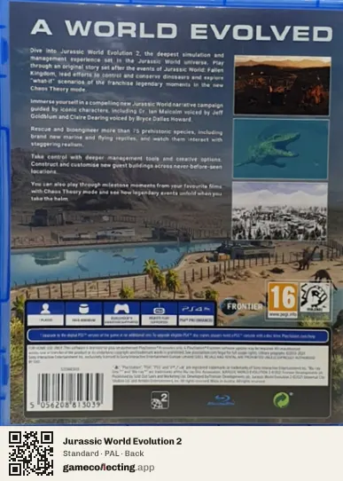 Jurassic World Evolution 2 PlayStation 4, PAL box back