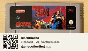 Blackthorne Super Nintendo Entertainment System, PAL cartridge label