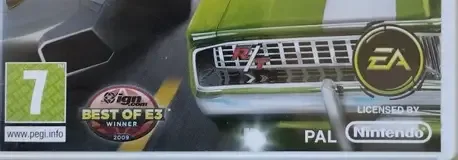 Need for Speed: Nitro, the PEGI square on its front