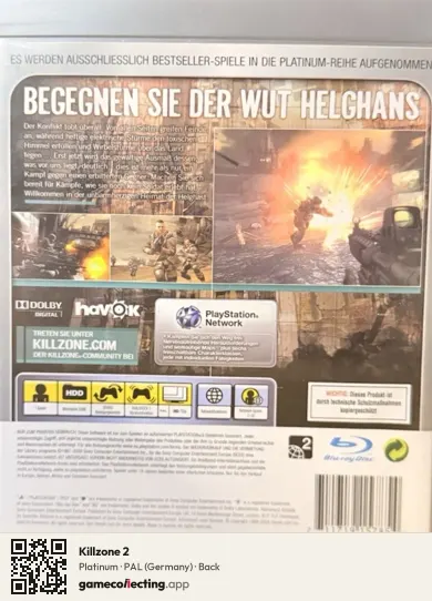 Killzone 2 PlayStation 3, Germany box back