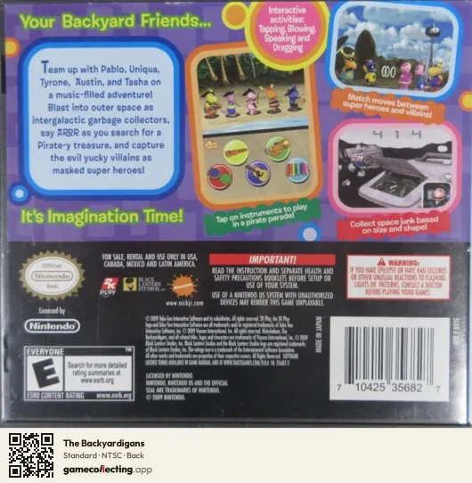 The Backyardigans Nintendo DS, NTSC box back