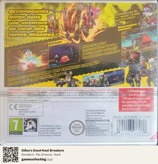 Dillon's Dead-Heat Breakers Nintendo 3DS, France box back