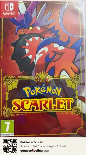 Pokémon Scarlet Nintendo Switch, United Kingdom box front