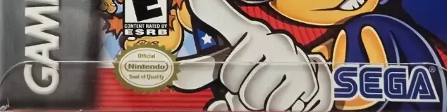 Sonic Pinball Party, the ESRB box on its front