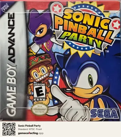 Sonic Pinball Party Game Boy Advance, NTSC box front