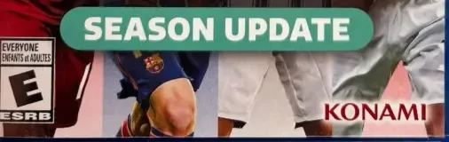 eFootball PES 2021 Season Update, the ESRB box on its front