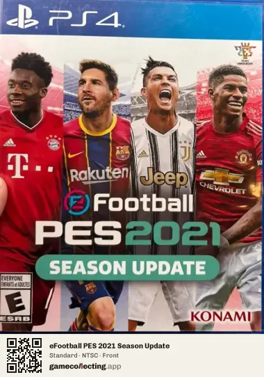 eFootball PES 2021 Season Update PlayStation 4, NTSC box front