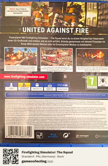 Firefighting Simulator: The Squad PlayStation 4, Germany box back