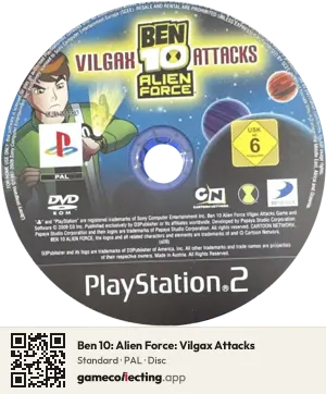 Ben 10: Alien Force: Vilgax Attacks PlayStation 2, PAL disc